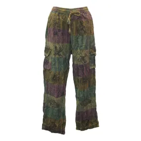 Stonewashed Cargo Print Pants