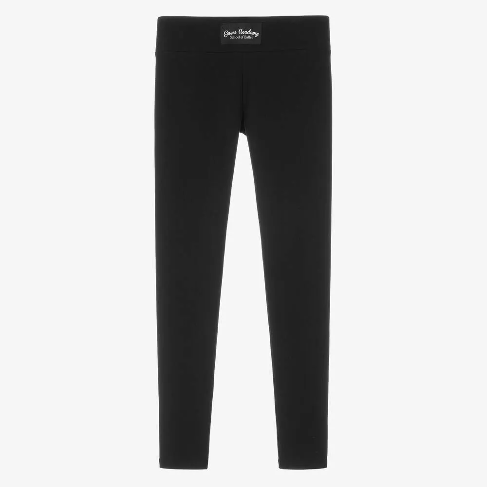 Teen Girls Black Cotton Leggings