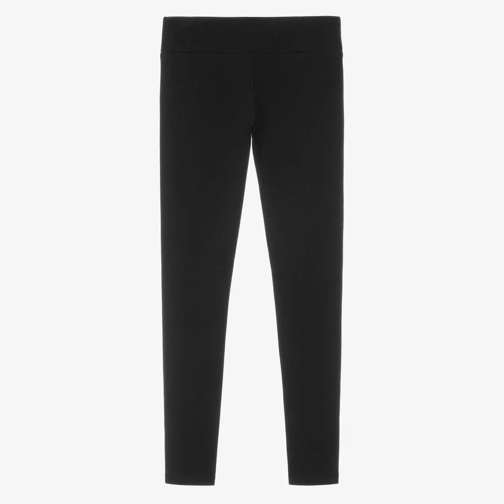 Teen Girls Black Cotton Leggings