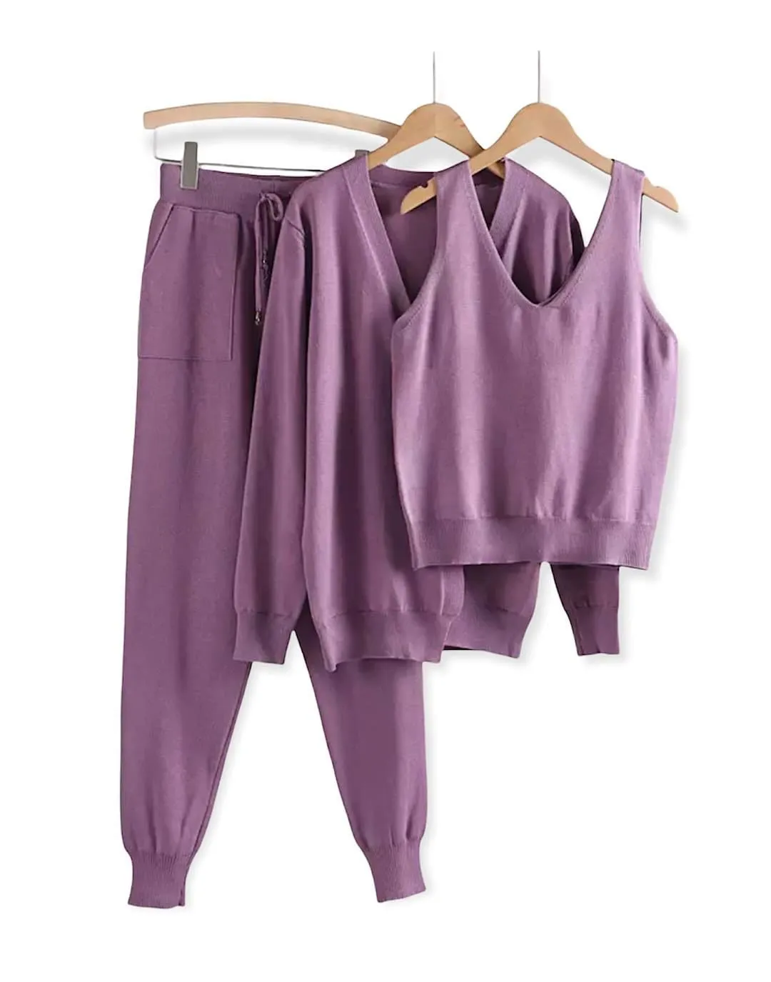 Three Piece Camisole Cardigan Trousers Set