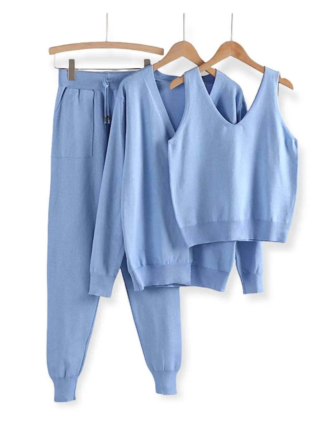 Three Piece Camisole Cardigan Trousers Set