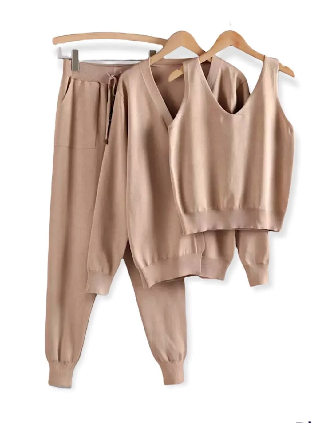 Three Piece Camisole Cardigan Trousers Set