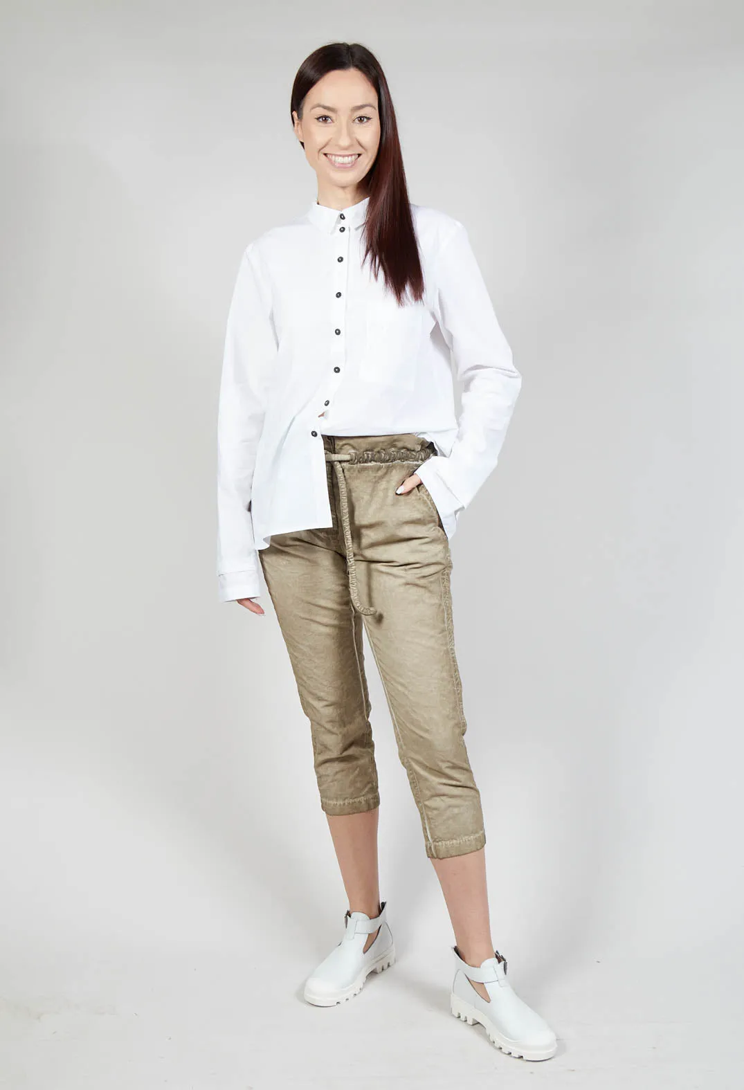 Tie Trousers in Straw Cloud