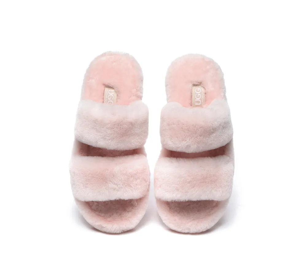 UGG Australian Shepherd Double Strap Fluffy Slides Women Jessica