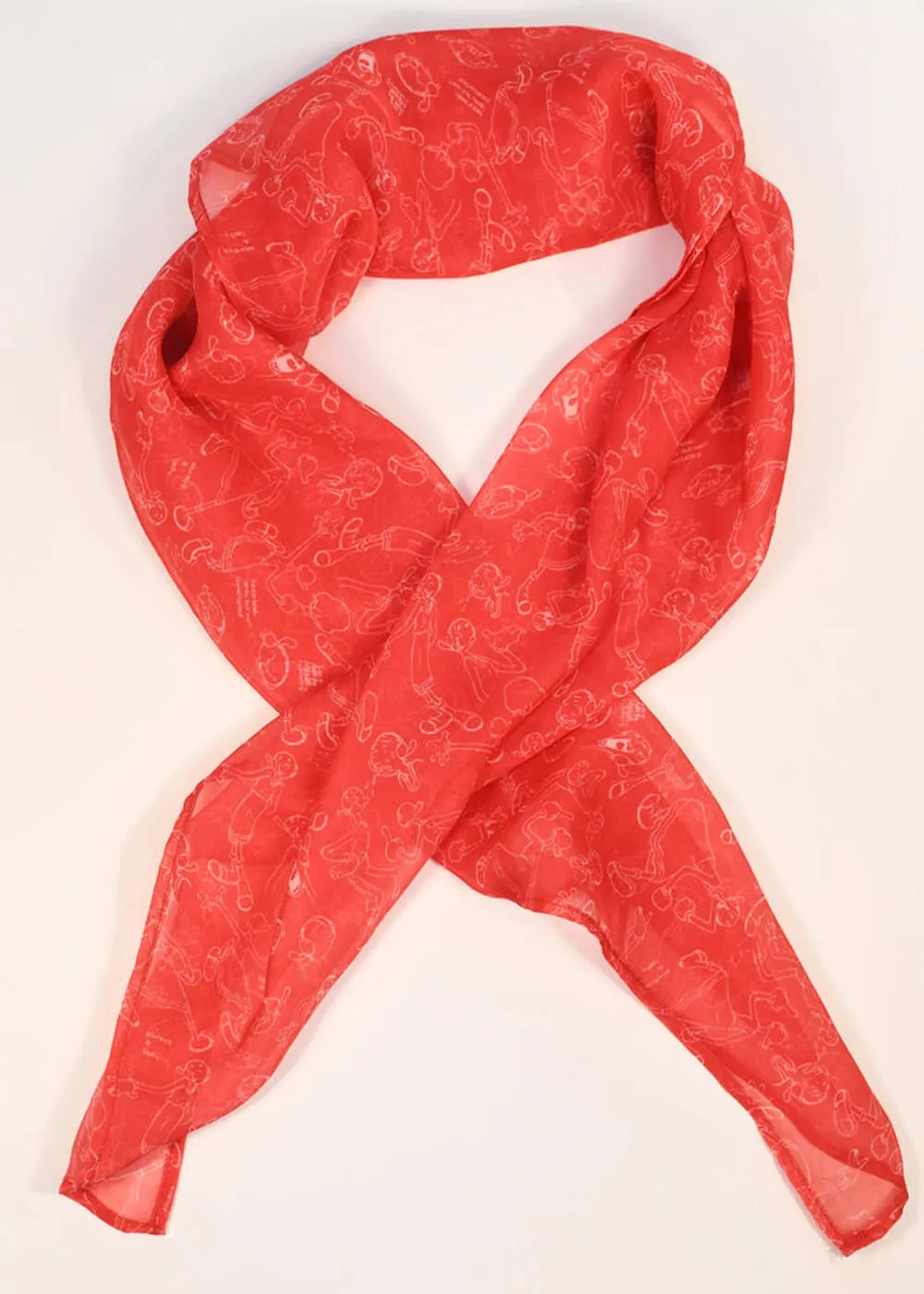 Unique Vintage x Popeye Oyl Scarf Red