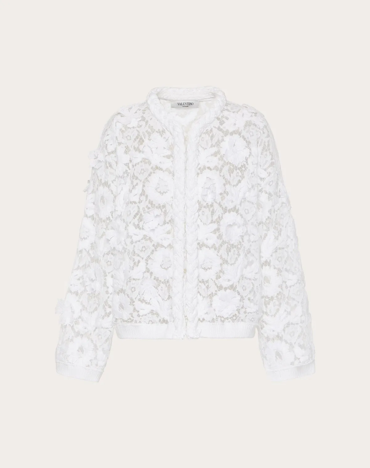 VALENTINO  |Cardigan In Cotton And Embroidered Lace