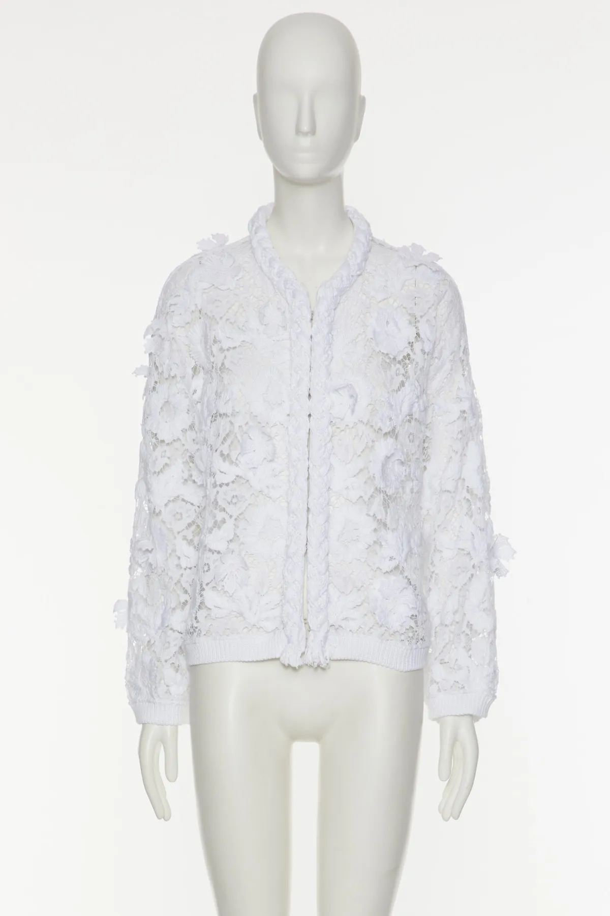 VALENTINO  |Cardigan In Cotton And Embroidered Lace