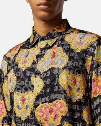 VERSACE JEANS  |Monogram Street Style Long Sleeves Logo Shirts