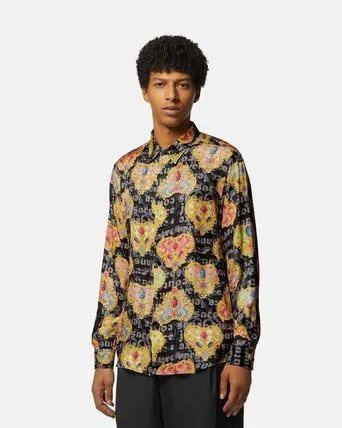 VERSACE JEANS  |Monogram Street Style Long Sleeves Logo Shirts