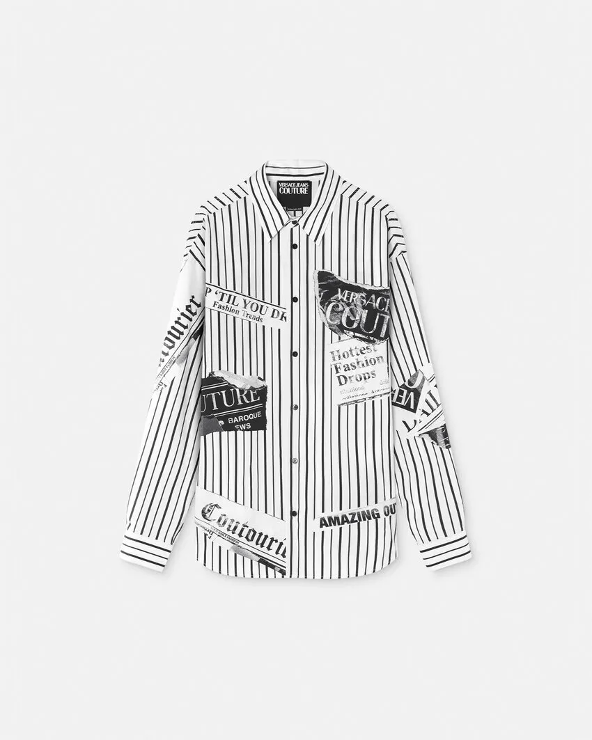 VERSACE JEANS  |Stripes Street Style Bi-color Long Sleeves Cotton Logo