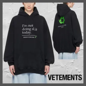 VETEMENTS  |Pullovers Street Style Long Sleeves Cotton Oversized Logo