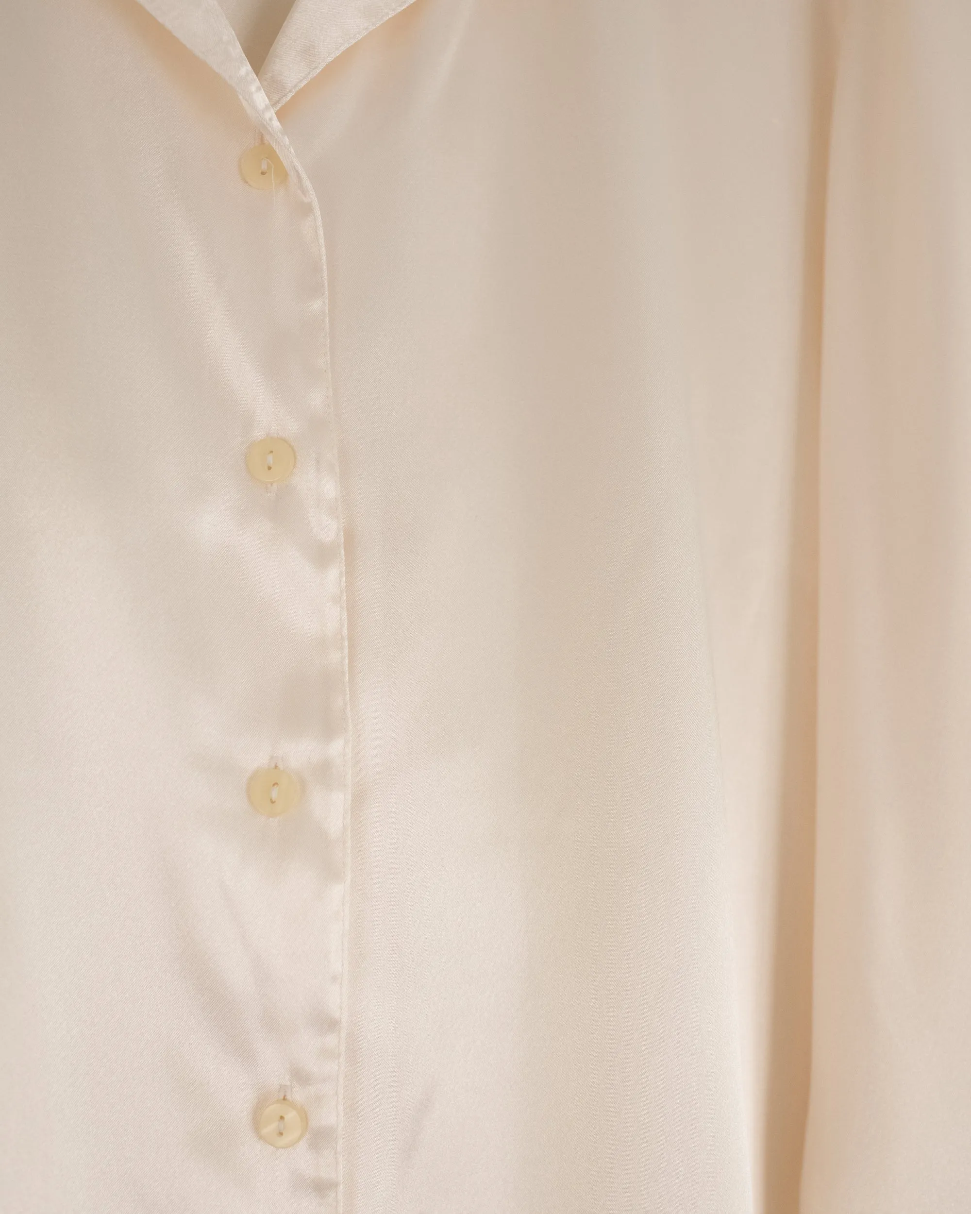 Vintage Ivory Satin Blouse (S/M)