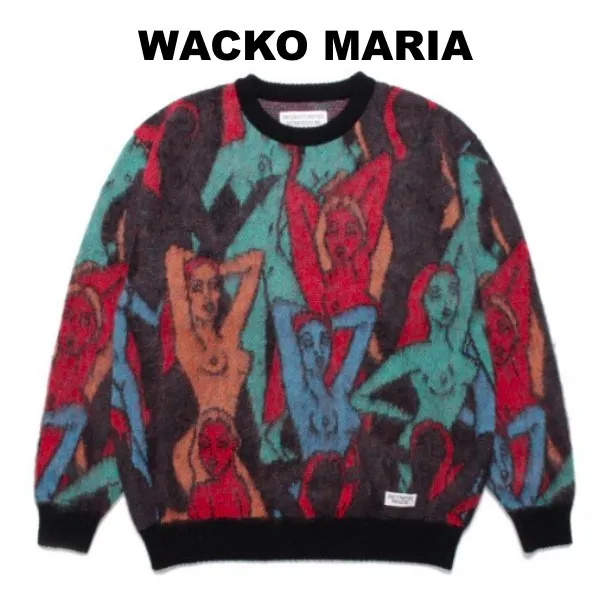 WACKO MARIA  |Crew Neck Pullovers Unisex Street Style Long Sleeves