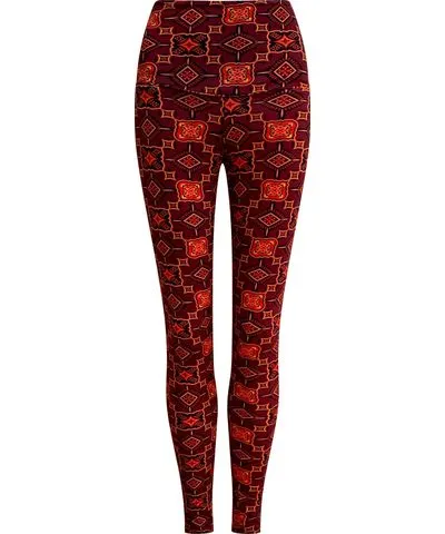 Why Mary Women's Yellow / Orange / Red Casablanca Mosaic Printed Leggings