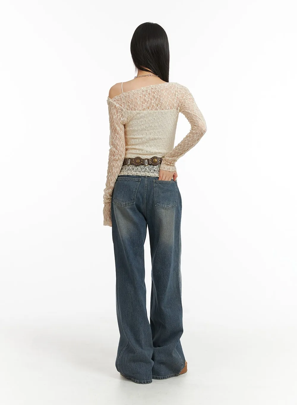 Wide Leg Denim Trousers CJ415