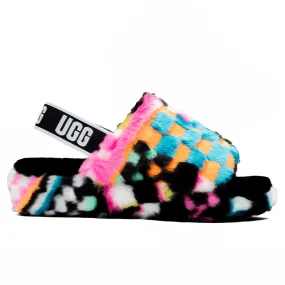 Women's Fluff Yeah Checks Slide - Black/Multi