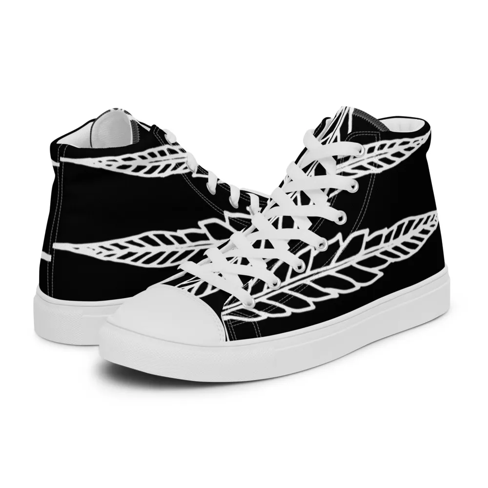 Women’s high top canvas shoes – Feathered Leaves