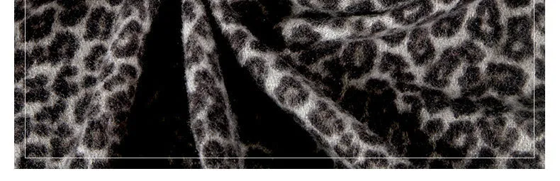 Women's Long Designer Cashmere Leopard Pattern Printed Wraps Shawls