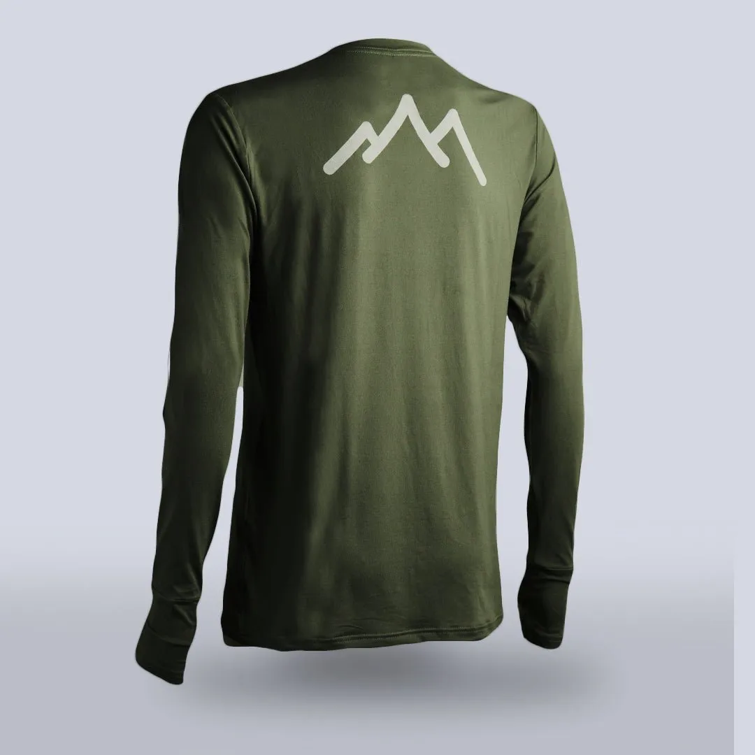 Women's Tarkine Long Sleeve Ultra-Eco Run Tee (Dark Green/Standard Thickness)