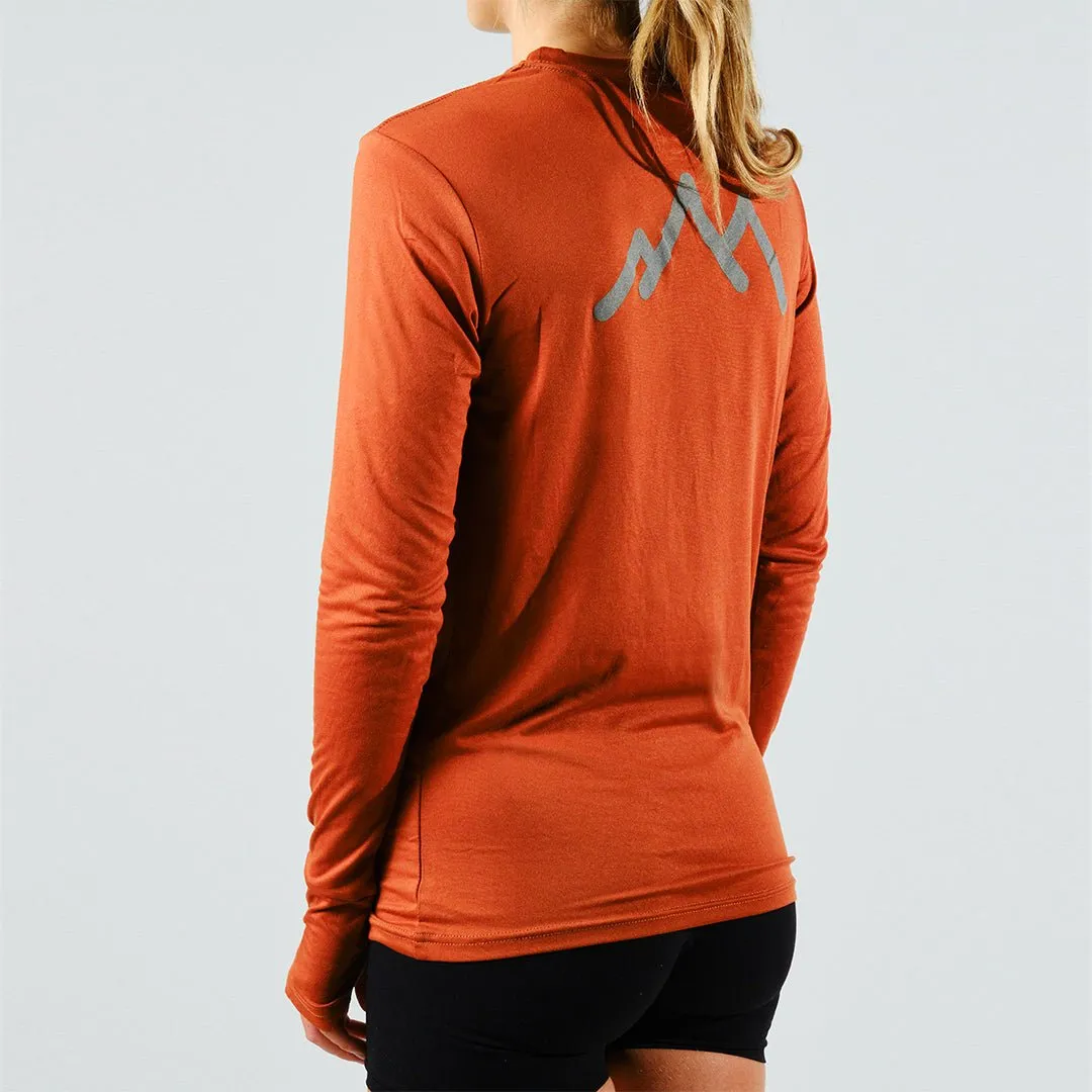 Women's Tarkine Long Sleeve Ultra-Eco Run Tee (Orange/Standard Thickness)