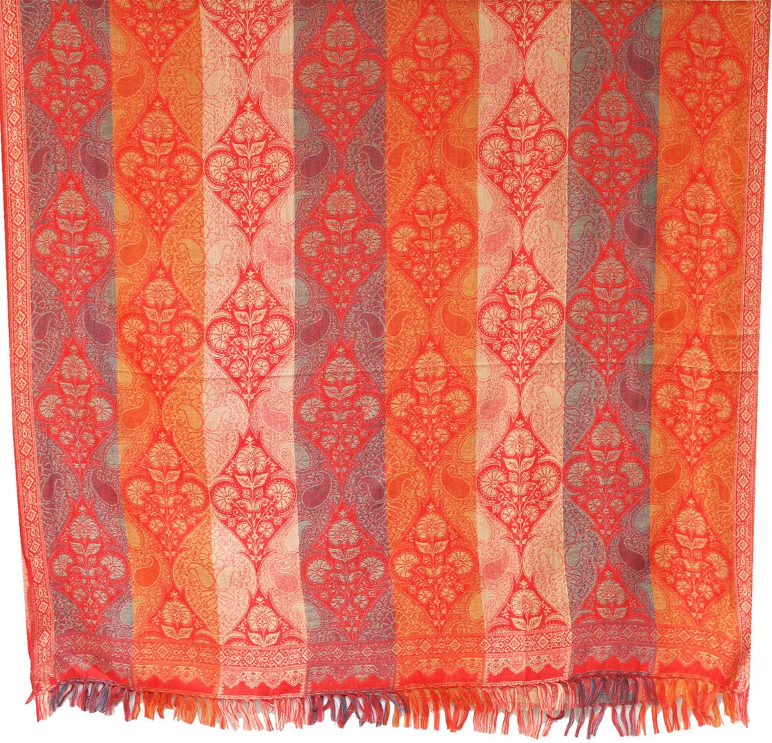 Wool Jamawar Shawl Scarves Womens Indian Clothing (82 x 42 inches)