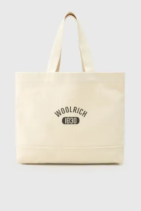 Woolrich Borsa Tote Ecru Cotone