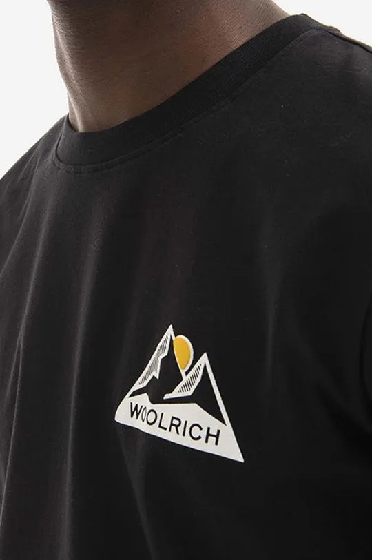 Woolrich cotton T-shirt Logo Mountain Tee CFWOTE0061MRUT2926 black color