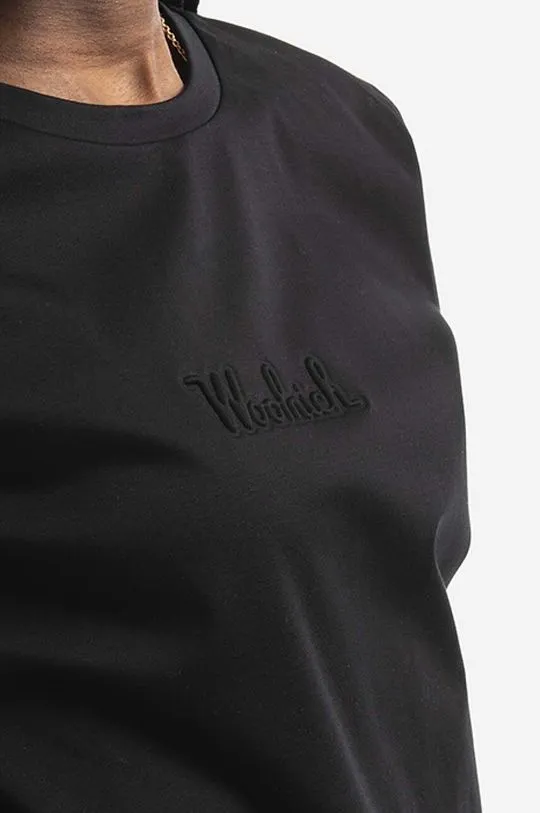 Woolrich cotton T-shirt Logo T-shirt CFWWTE0056FRUT297 black color