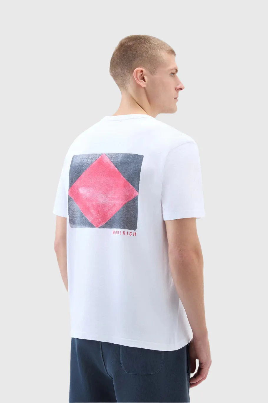 Woolrich T-shirt Flag Bianco Uomo