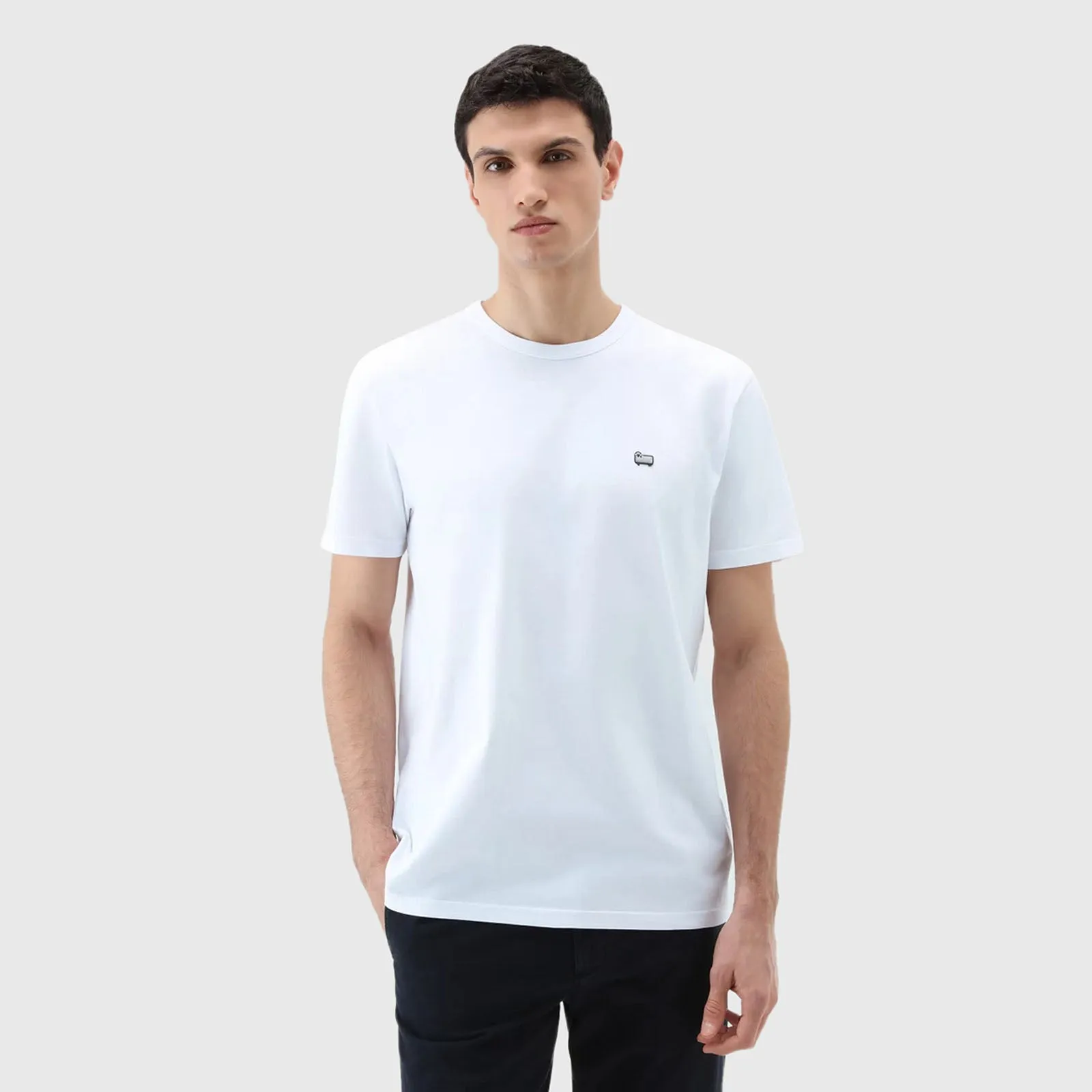 Woolrich T-shirt Sheep In Puro Cotone Bianco Uomo