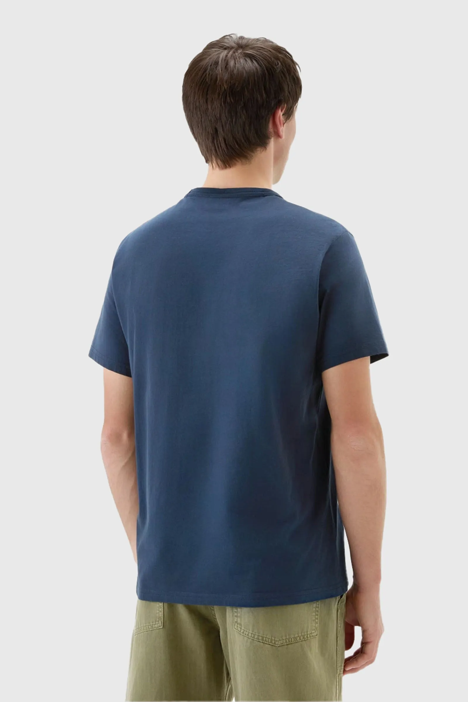 Woolrich T-shirt Sheep In Puro Cotone Blu Uomo