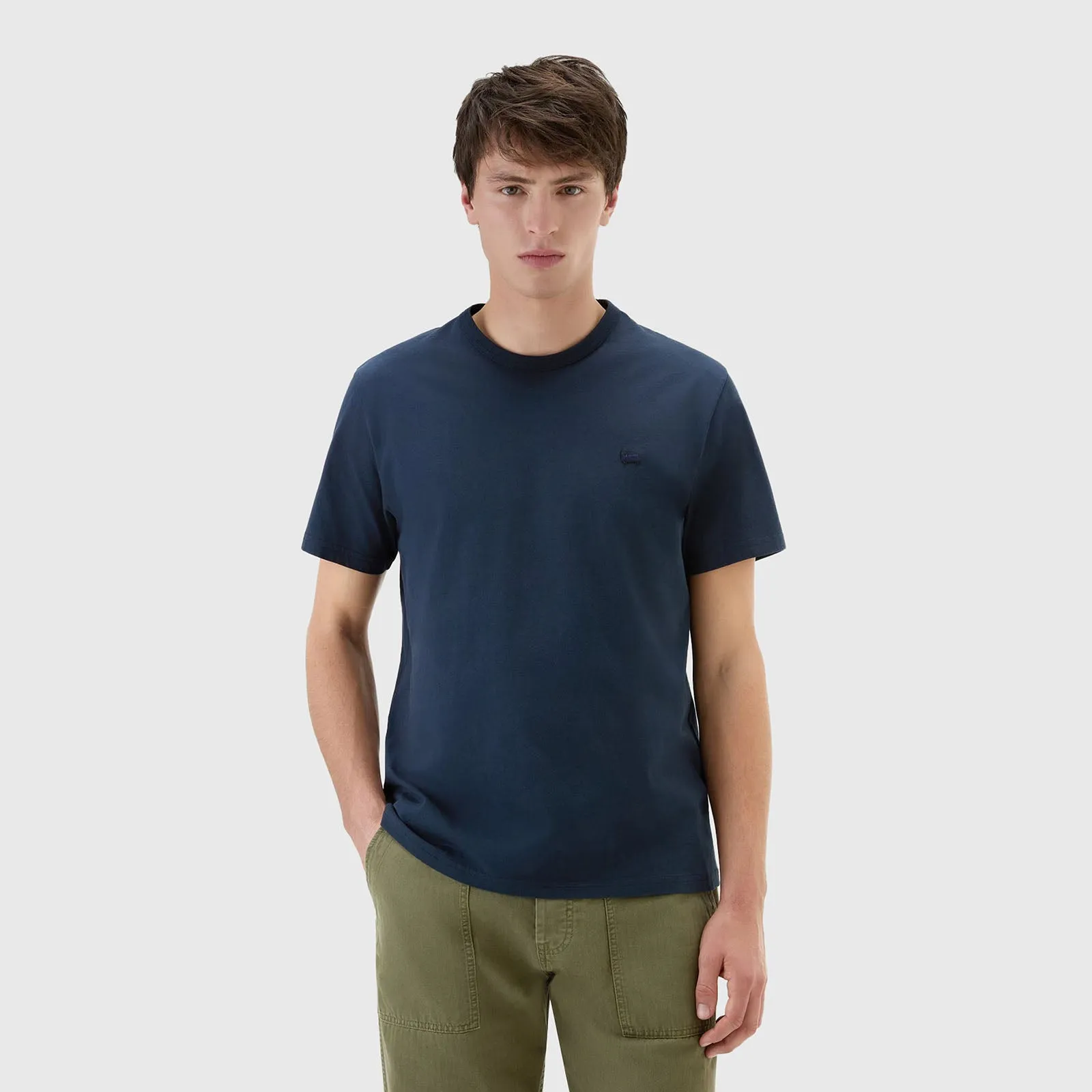 Woolrich T-shirt Sheep In Puro Cotone Blu Uomo