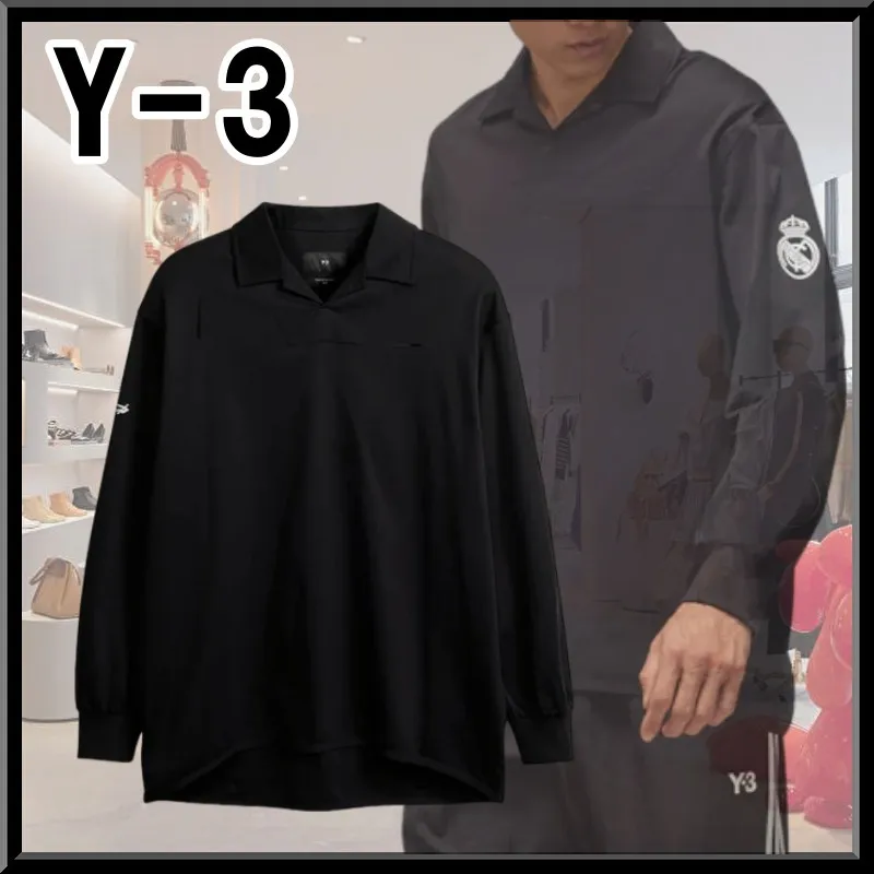 Y-3  |Unisex Street Style Collaboration Long Sleeves Plain Cotton