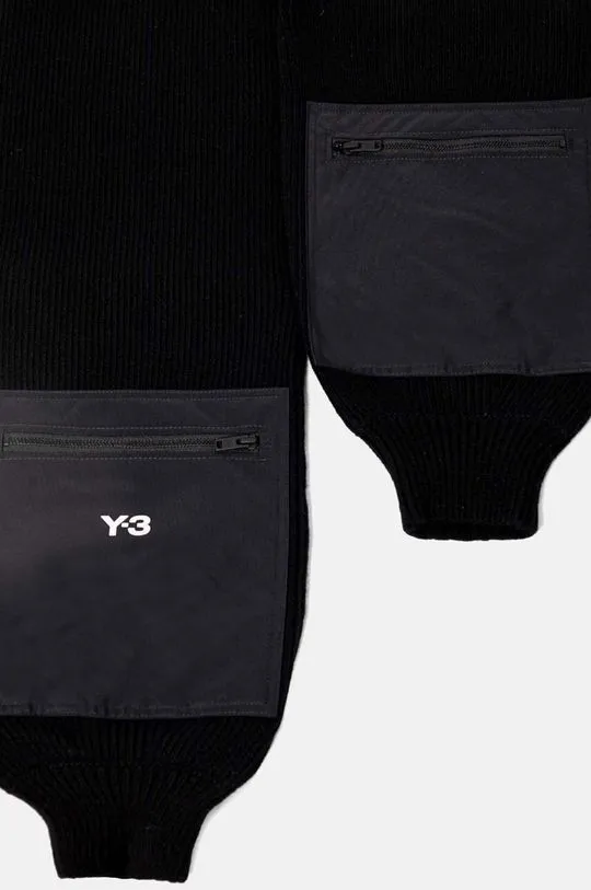 Y-3 wool scarf Nylon Scarf black color smooth IY9276