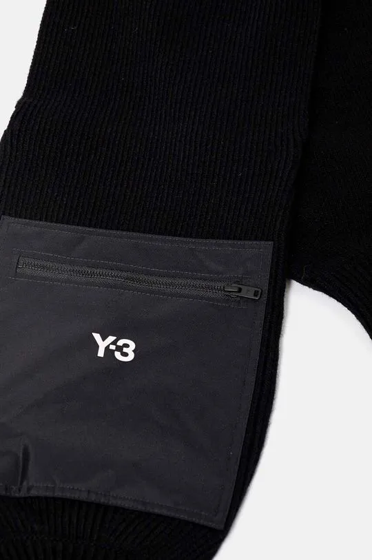 Y-3 wool scarf Nylon Scarf black color smooth IY9276