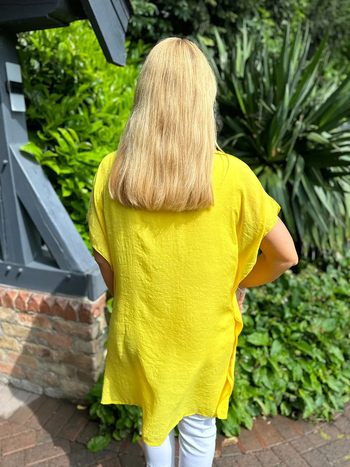 Yellow Lightweight Batwing Blouse Cleo