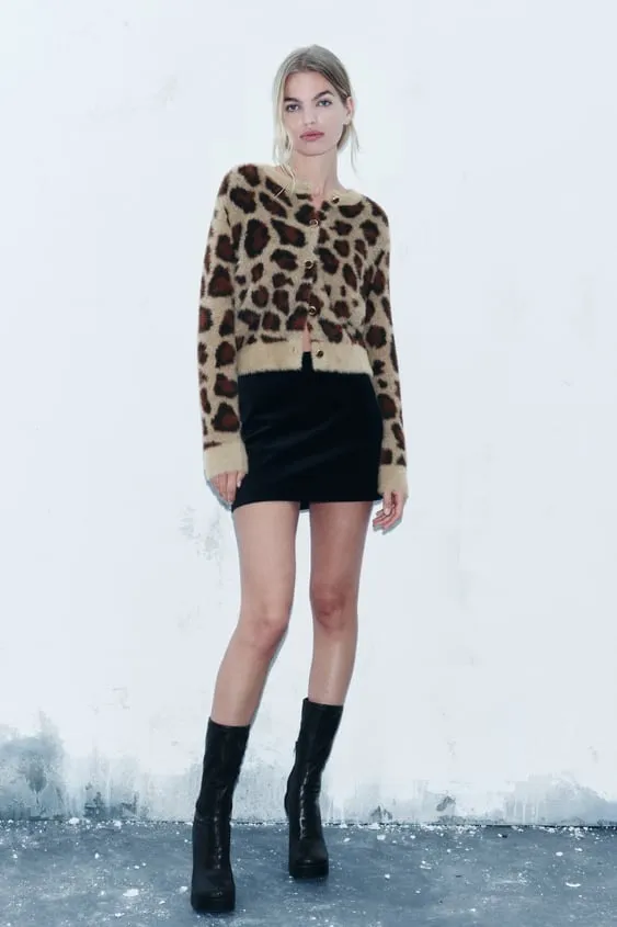 ZARA  |Leopard Patterns Casual Style Nylon Long Sleeves