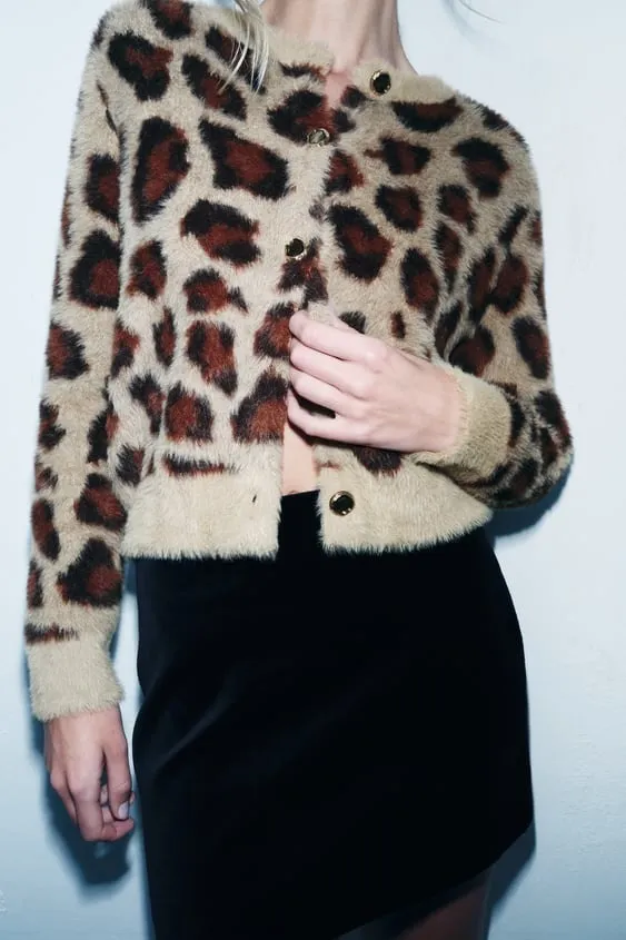 ZARA  |Leopard Patterns Casual Style Nylon Long Sleeves