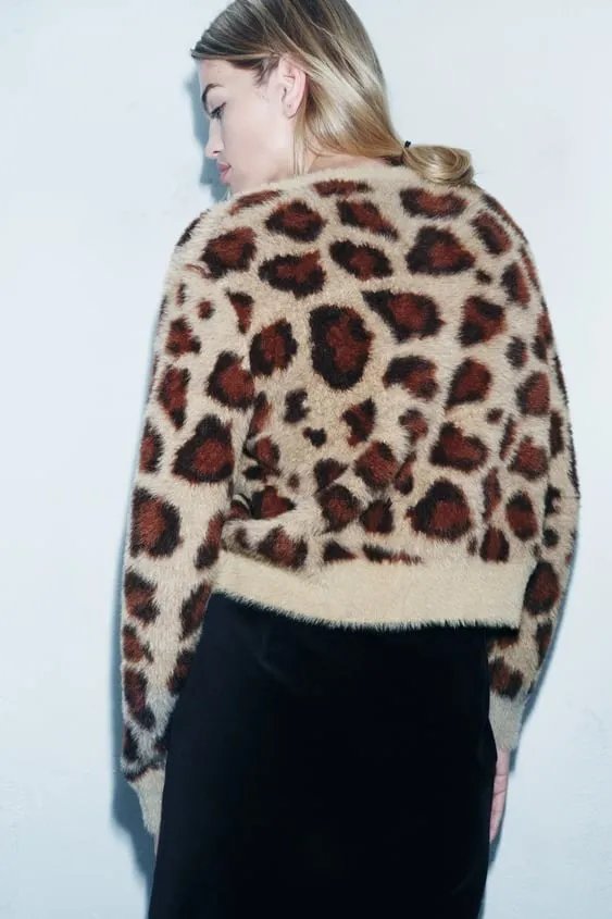 ZARA  |Leopard Patterns Casual Style Nylon Long Sleeves