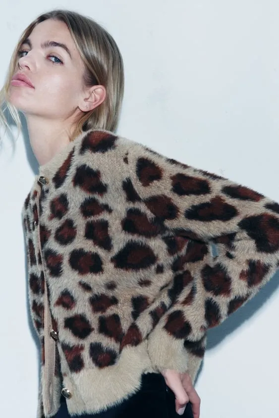 ZARA  |Leopard Patterns Casual Style Nylon Long Sleeves