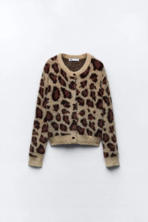 ZARA  |Leopard Patterns Casual Style Nylon Long Sleeves